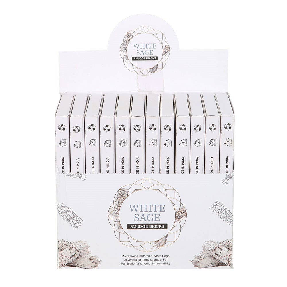 Green Tree White Sage Smudge Bricks with Holder