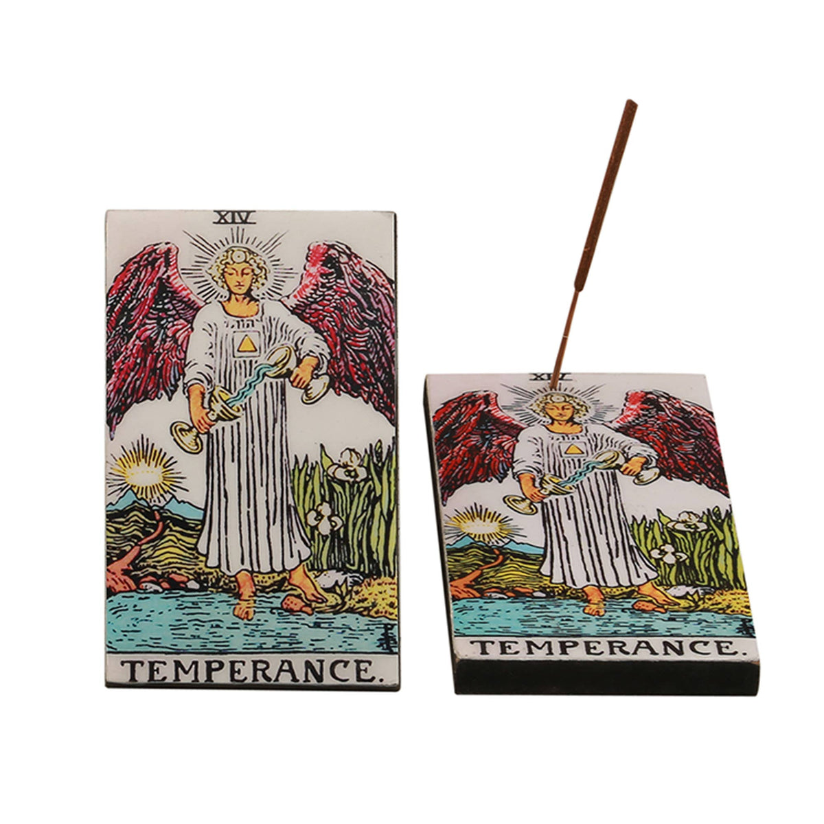 Wood Tarot Incense Holder - Temperance (3 x 5 in.)